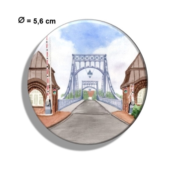 Kühlschrankmagnet m. Flaschenöffner Aquarell Maritim Kunst Druck Kunstdruck Nordsee Wilhelmshaven Kaiser-Wilhelm-Brücke