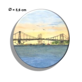 Kühlschrankmagnet m. Flaschenöffner Aquarell Maritim Kunst Druck Kunstdruck Nordsee Wilhelmshaven Kaiser-Wilhelm-Brücke