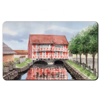 Frühstücksbrettchen Brettchen Aquarell Maritim Kunst Druck Kunstdruck Ostsee Fachwerkhaus Wismar 