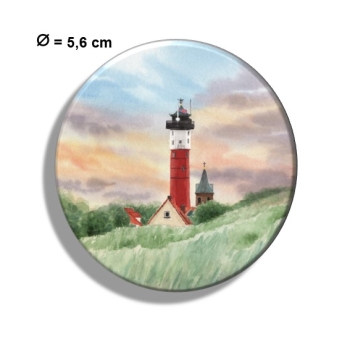 Kühlschrankmagnet m. Flaschenöffner Aquarell Maritim Kunst Druck Kunstdruck Nordsee Alter Leuchtturm Wangerooge - WG1