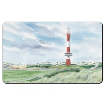 Frühstücksbrettchen Brettchen Aquarell Maritim Kunst Druck Kunstdruck Nordsee Neuer Leuchtturm Wangerooge - WG2