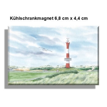 Kühlschrankmagnet Aquarell Maritim Kunst Druck Kunstdruck Nordsee Neuer Leuchtturm Wangerooge - WG2