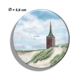 Kühlschrankmagnet m. Flaschenöffner Aquarell Maritim Kunst Druck Kunstdruck Nordsee Insel Wangerooge Jugendherberge Leuchtturm - WG3