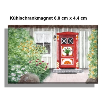 Kühlschrankmagnet  Aquarell Maritim Kunst Druck Kunstdruck Ostsee Leuchtturm Darßer Ort Darß Zingst Strand Meer