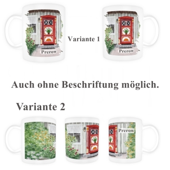 Tasse Becher Kaffeebecher Aquarell Maritim Kunst Druck Kunstdruck Ostsee bemalte Tür Z1 Darß Zingst  Prerow