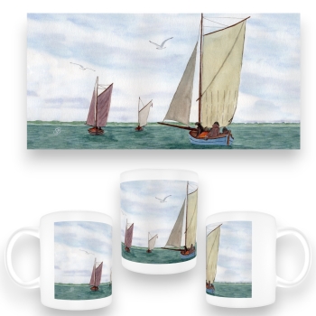 Tasse Becher Kaffeebecher Zeesenboote Segelboote Boddenkette von Fischland-Darß-Zingst - Z3