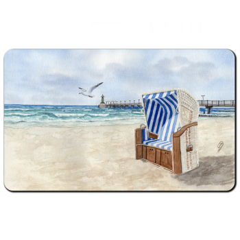 Breakfast Board  Watercolor Maritime Art Print Baltic Sea - Zingst – Pier Diving Bell Beach