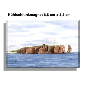 Kühlschrankmagnet  Aquarell Maritim Kunst Druck Kunstdruck Nordsee Insel Helgoland Basstölpel Vögel Lange Anna Felsen