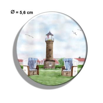 Kühlschrankmagnet m. Flaschenöffner Aquarell Maritim Kunst Druck Kunstdruck Nordsee Juist Leuchtturm Insel