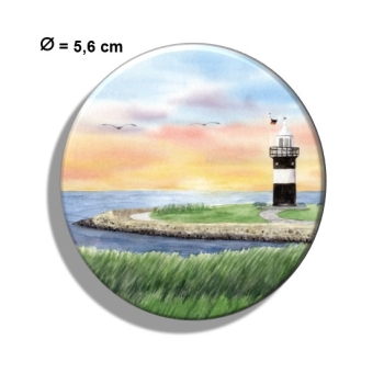Fridge magnet with bottle opener Watercolor Maritime Art Print North Sea Cuxhaven Wremen Lighthouse Kleiner Preuße Ocean Wurster Nordseeküste