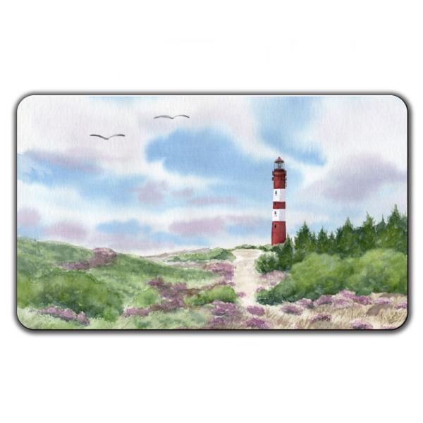 Frühstücksbrettchen Brettchen Aquarell Maritim Kunst Druck Kunstdruck Nordsee Amrum Leuchtturm Insel