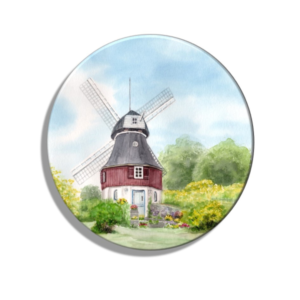 Fridge magnet with bottle opener Watercolor Maritime Art Print North Sea Amrum Island  Amrum10 - Bertha Mill