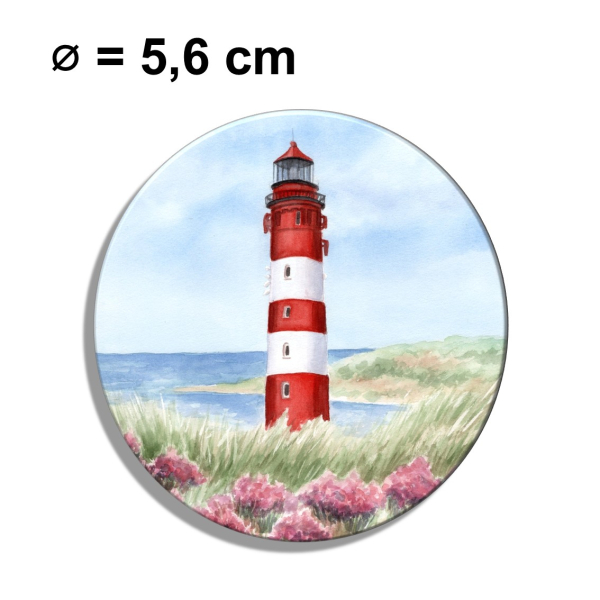 Kühlschrankmagnet m. Flaschenöffner Aquarell Maritim Kunst Druck Kunstdruck Nordsee Amrum Leuchtturm Insel