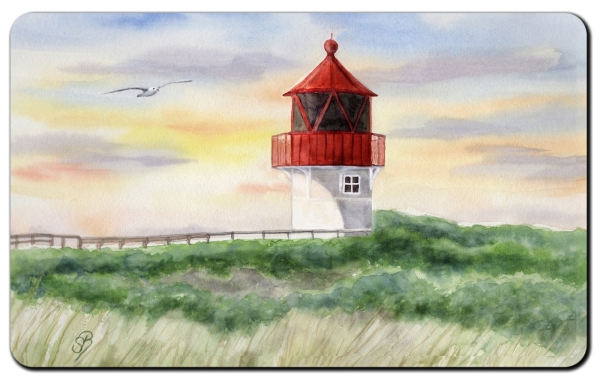 Frühstücksbrettchen Brettchen Amrum  Seezeichen  Quermarkenfeuer Sonnenuntergang - Amrum4