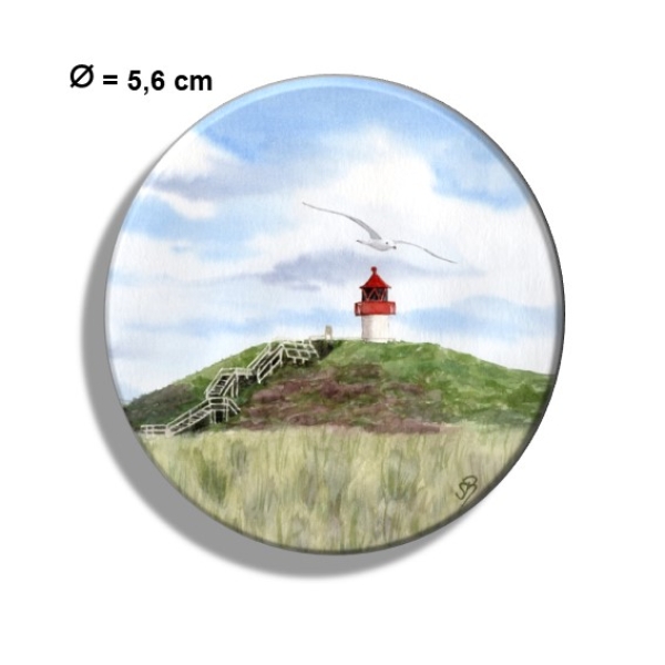 Fridge magnet with bottle opener  Watercolor Maritime Art Print North Sea Amrum Sea Mark Cross Mark Light Sunset - Amrum4