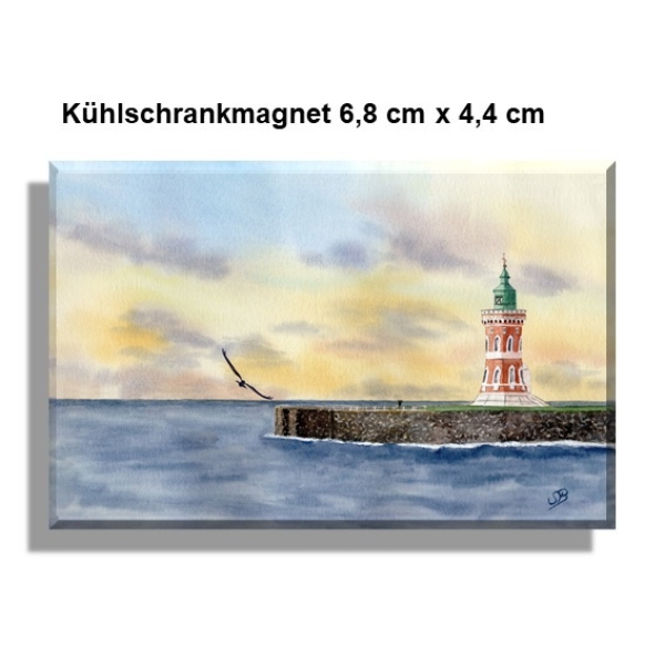 Kühlschrankmagnet  Aquarell Kunst Druck Kunstdruck Bremerhaven Leuchtturm Pingelturm - BHV1