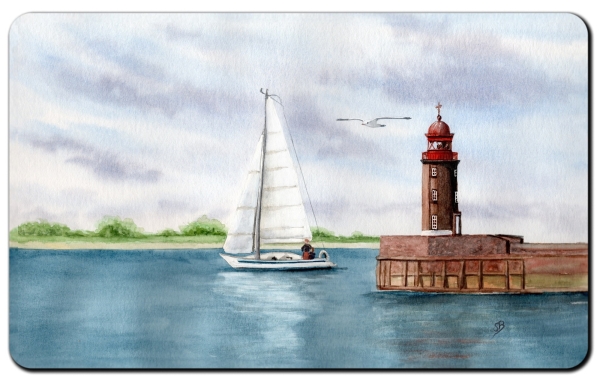 Frühstücksbrettchen Brettchen Bremerhaven Leuchtturm Nordmole Mole - BHV3