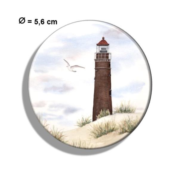 Kühlschrankmagnet m. Flaschenöffner Aquarell Maritim Kunst Druck Kunstdruck Nordsee Insel Borkum Neuer Leuchtturm Strand Meer Dünen