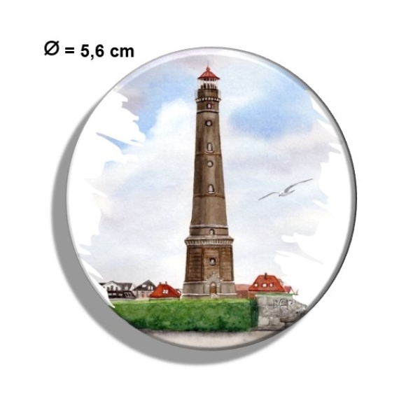 Kühlschrankmagnet m. Flaschenöffner Aquarell Maritim Kunst Druck Kunstdruck Nordsee Insel Borkum Neuer Leuchtturm Strand Meer Dünen