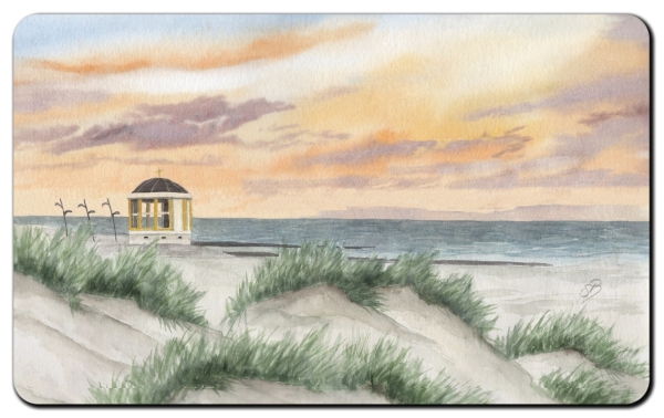 Frühstücksbrettchen Brettchen Pavillon Borkum - Sonnenuntergang - Düne - BO15