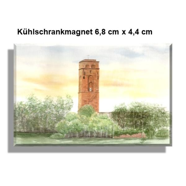 Kühlschrankmagnet Aquarell Maritim Kunst Druck Kunstdruck Nordsee Insel Borkum Alter Leuchtturm Strand Meer Dünen