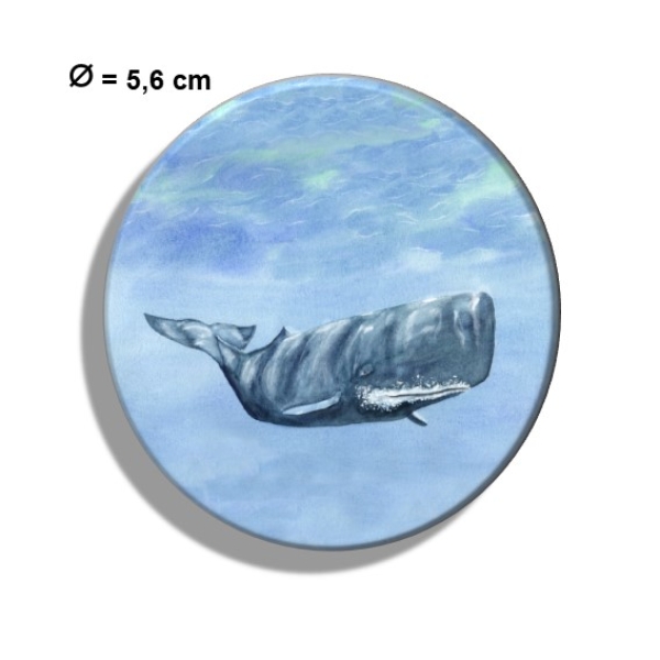 Fridge magnet with bottle opener  Watercolor Maritime Art Print Art Print Denmark North Sea Baltic Sea Whale Sperm Whale Porpoises