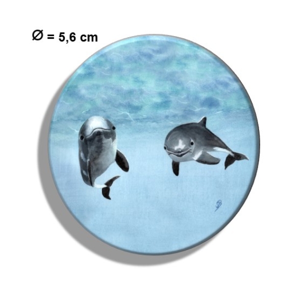 Fridge magnet with bottle opener  Watercolor Maritime Art Print Art Print Denmark North Sea Baltic Sea Whale Sperm Whale Porpoises