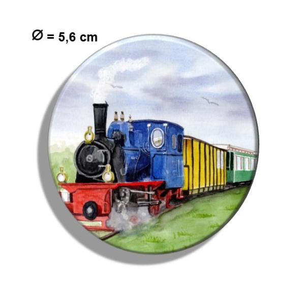 Kühlschrankmagnet m. Flaschenöffner Aquarell Maritim Kunst Druck Kunstdruck Nordsee Kleinbahn Inselbahn Bahn Zug Insel Borkum