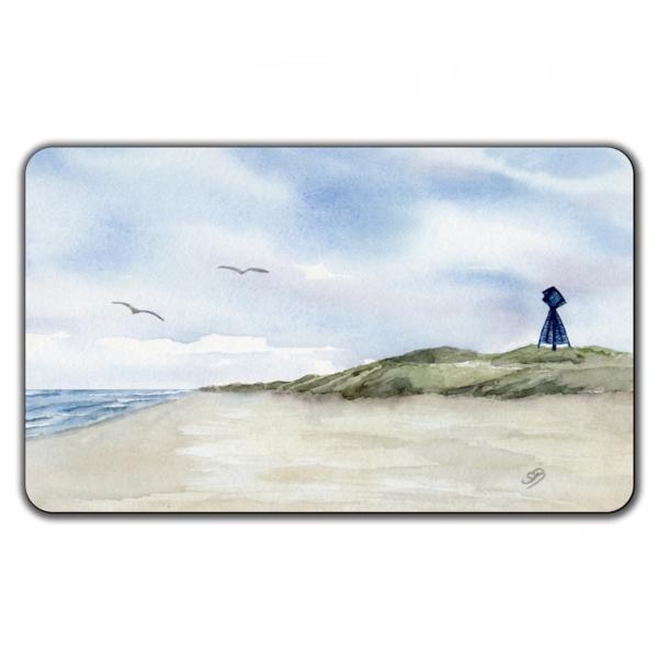 Breakfast Board  Watercolor Maritime Art Print North Sea Island Baltrum Beach Dunes Sea Mark