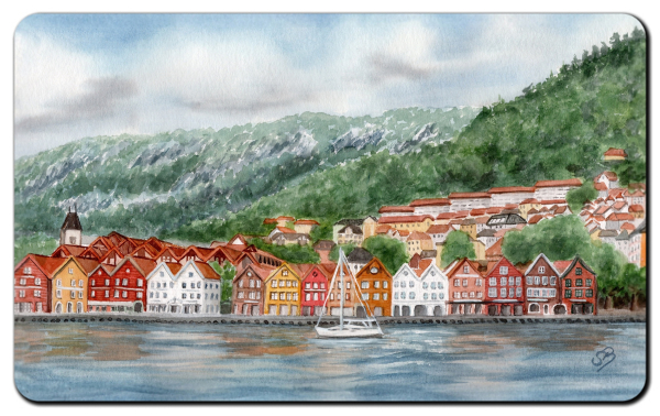 Frühstücksbrettchen Brettchen Bergen Bryggen - NO8