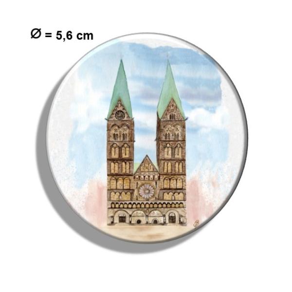 Kühlschrankmagnet m. Flaschenöffner Aquarell Maritim Kunst Druck Kunstdruck Bremen Bremer  Dom  Souvenir Souvenirs