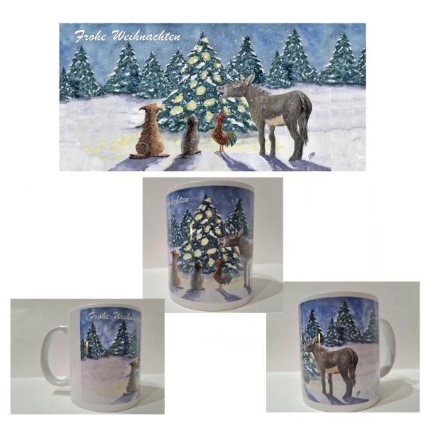Tasse Becher Kaffeebecher Bremer Stadtmusikanten Weihnachten - Bremen12