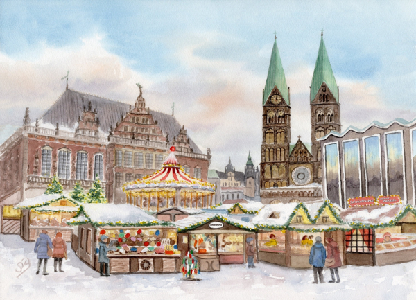 Folienmagnet - Weihnachtsmarkt Bremen - Bremer Weihnachtsmarkt  - Bre18