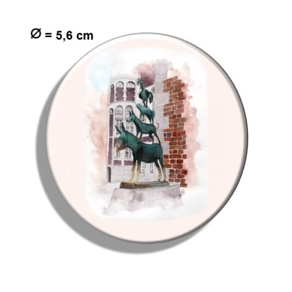 Kühlschrankmagnet m. Flaschenöffner Aquarell Maritim Kunst Druck Kunstdruck Bremen Bremer Stadtmusikanten Nordsee Souvenir Souvenirs