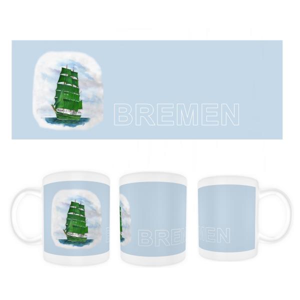 Tasse Becher Kaffeebecher Aquarell Maritim Kunst Druck Kunstdruck Alexander von Humboldt Alex Schiff Segelschiff Schulschiff