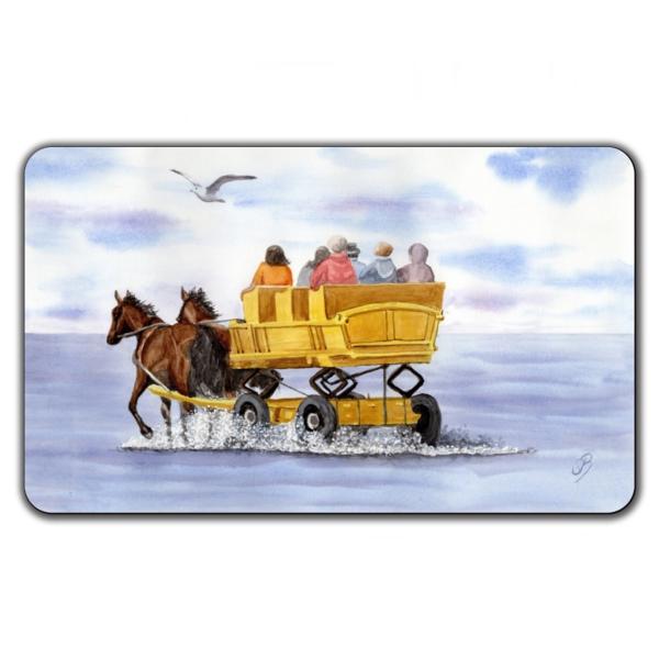 Breakfast board  Watercolor Maritime Art Print North Sea Cuxhaven Watt Coach Horses Island Neuwerk