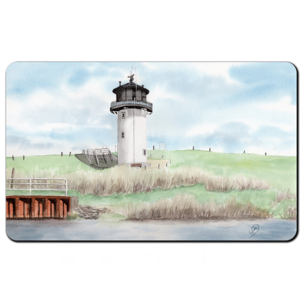 Frühstücksbrettchen Brettchen Aquarell Maritim Kunst Druck Kunstdruck Nordsee Cuxhaven Leuchtturm Dicke Berta Schafe