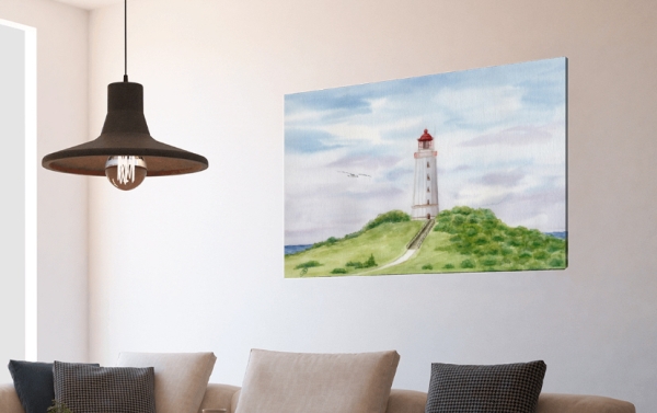 Leinwand 40 x 30 cm Keilrahmen Canvas-Leinen Leuchtturm Dornbusch