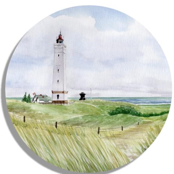 Untersetzer Glasuntersetzer rund 9,5 cm  Blåvand Blavand Weg zum Leuchtturm DK02
