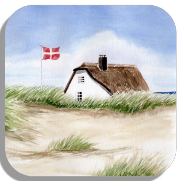Coasters glass coasters 9,5 x  9,5 cm   House in the dunes  DK14