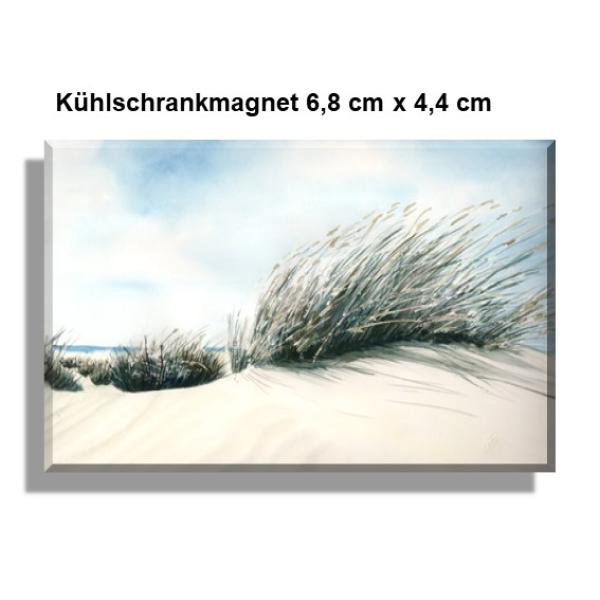 Kühlschrankmagnet  Aquarell Maritim Kunst Druck Kunstdruck Dänemark Nordsee Ostsee Düne Meer Möwe Strand