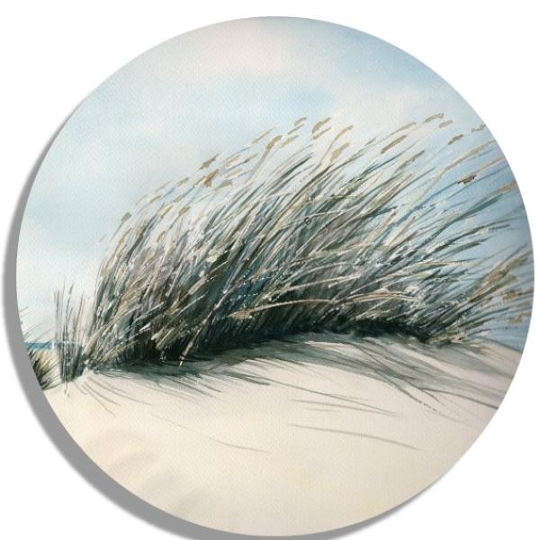 Coasters glass coasters 9,5 x  9,5 cm  Watercolor Maritime Art Print Denmark North Sea Baltic Sea Dune Dunes Beach Seagull Seagulls