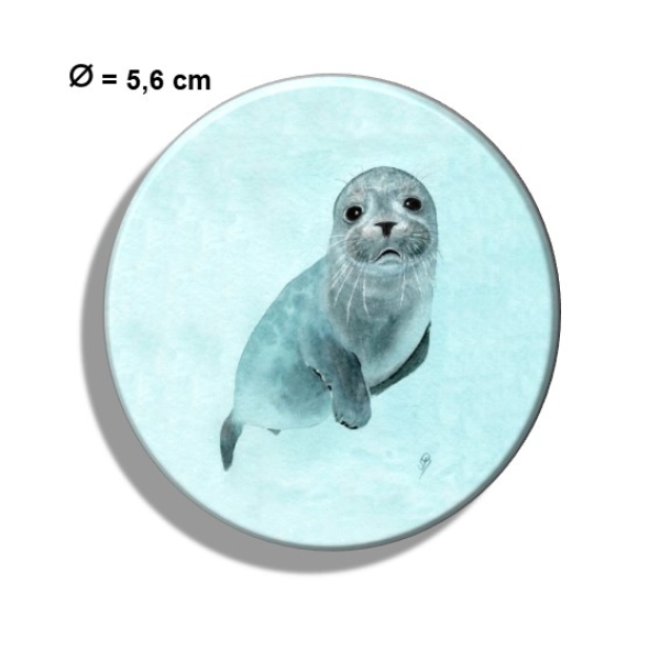 Kühlschrankmagnet m. Flaschenöffner kleiner Seehund DK25
