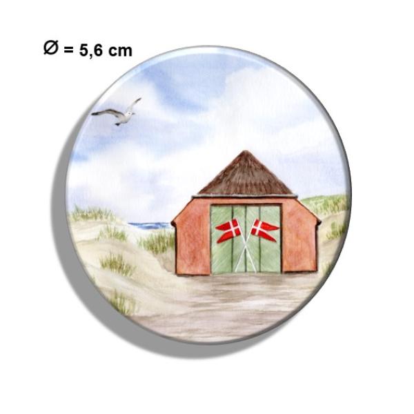Kühlschrankmagnet m. Flaschenöffner  Rettungsstation Rettungshaus Dünen Aquarell Maritim Kunst Druck Kunstdruck Dänemark Nordsee Düne Meer Strand Blokhus