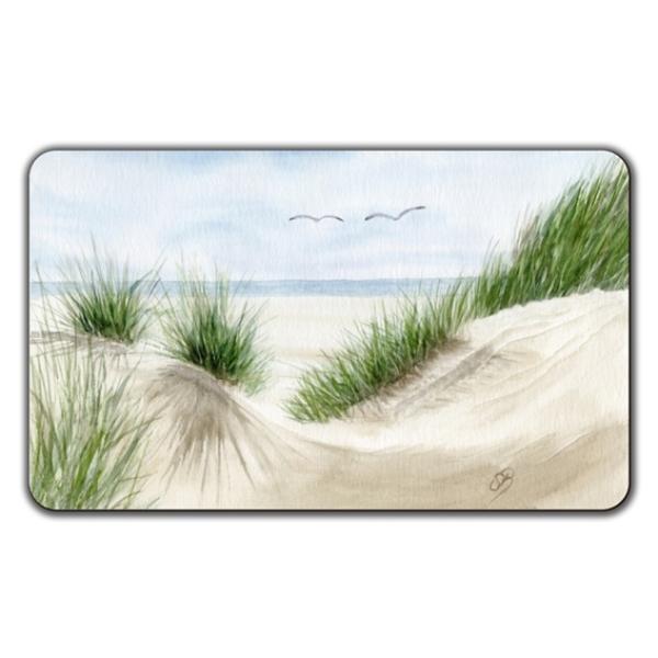Frühstücksbrettchen Brettchen  Düne im Sommer Aquarell Maritim Kunst Druck Kunstdruck Dänemark Nordsee Ostsee Dünen Meer Möwe Strand Amrum Sylt