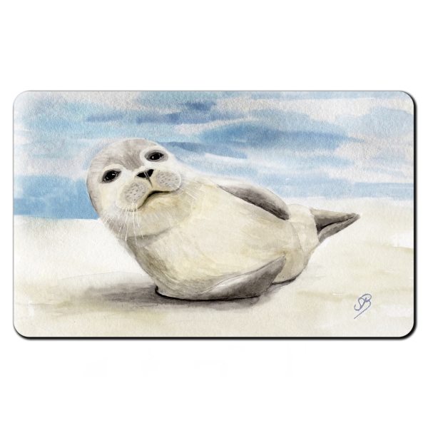 Breakfast board white seal on the beach - DK56
