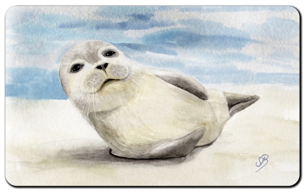 Breakfast board white seal on the beach - DK56