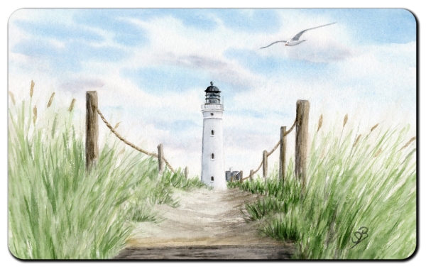 Frühstücksbrettchen Brettchen Leuchtturm Hirtshals Strandweg DK64