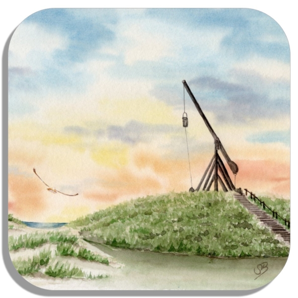 Untersetzer Glasuntersetzer 9,5 x 9,5 cm Aquarell Maritim Kunst Druck Kunstdruck Nordsee Dänemark Danmark  Leuchtturm Skagen