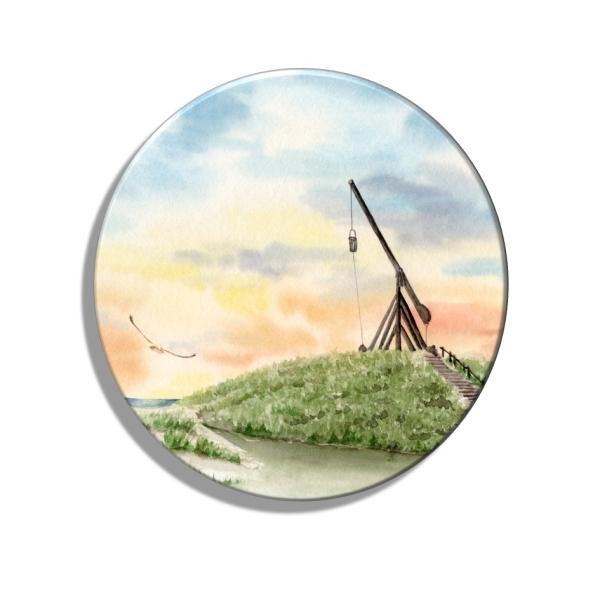 Kühlschrankmagnet m. Flaschenöffner Aquarell Maritim Kunst Druck Kunstdruck Nordsee Dänemark Danmark Leuchtturm Skagen